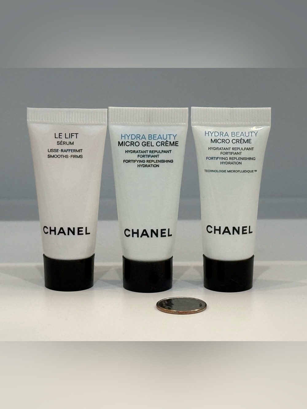 CHANEL Le Lift Serum, Hydra Beauty Micro Crème & Micro Gel Crème SAMPLES 5ml X 3